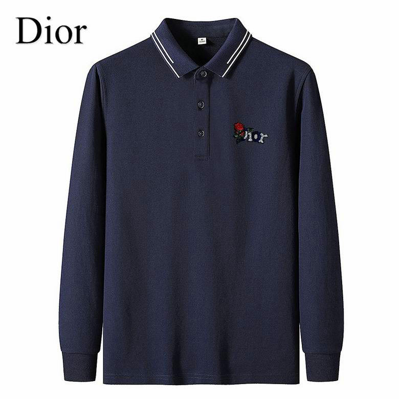 Wholesale Cheap D ior Long Sleeve Lapel T Shirts for Sale