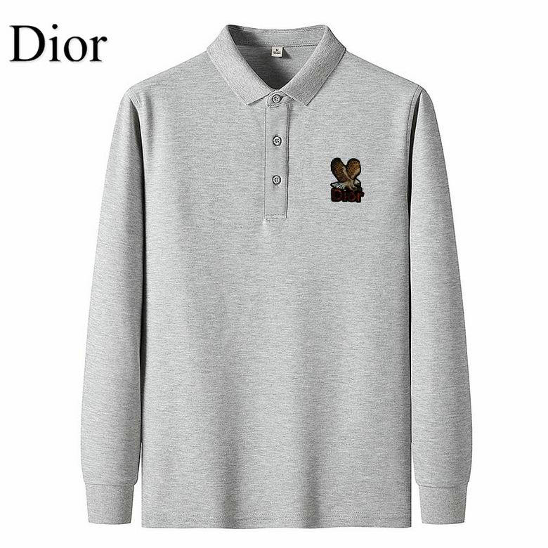 Wholesale Cheap D ior Long Sleeve Lapel T Shirts for Sale
