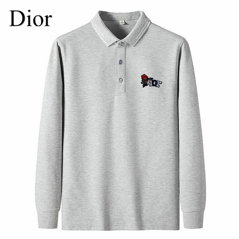 Wholesale Cheap D ior Long Sleeve Lapel T Shirts for Sale