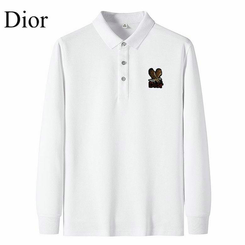 Wholesale Cheap D ior Long Sleeve Lapel T Shirts for Sale