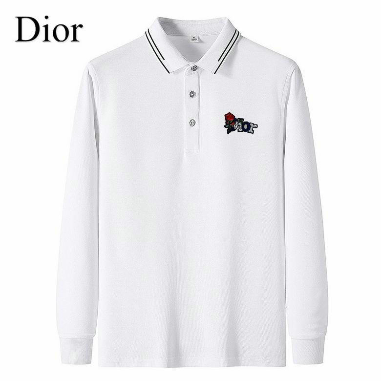 Wholesale Cheap D ior Long Sleeve Lapel T Shirts for Sale