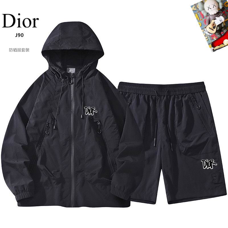 Wholesale Cheap D.ior Long Sleeve Replica Designer Hooded Jackets set Shorts for sale