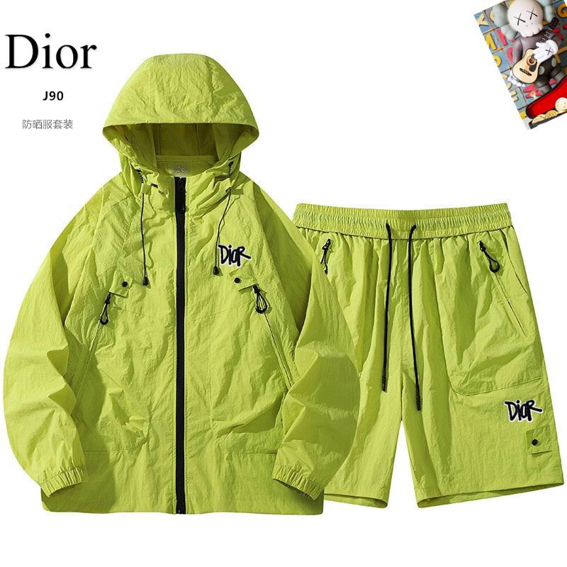 Wholesale Cheap D.ior Long Sleeve Replica Designer Hooded Jackets set Shorts for sale
