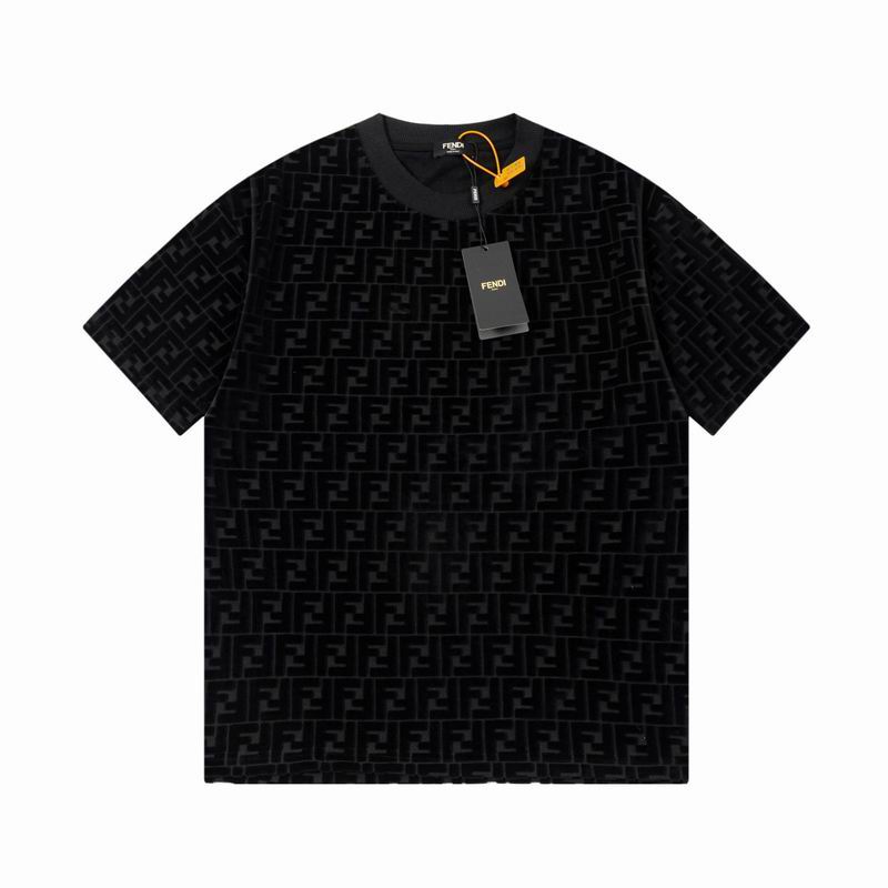 Wholesale Cheap Fendi Short Round Collar Replica T Shirts for sale