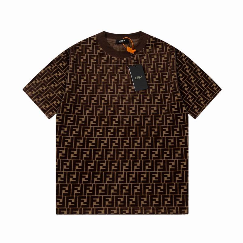 Wholesale Cheap Fendi Short Round Collar Replica T Shirts for sale