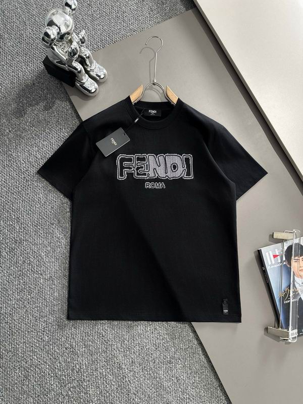 Wholesale Cheap Fendi Women's Short Round Collar Replica T Shirts for sale
