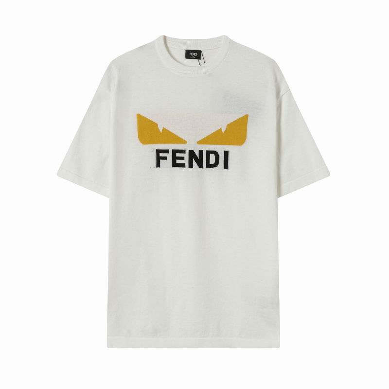 Wholesale Cheap Fendi Short Round Collar Replica T Shirts for sale