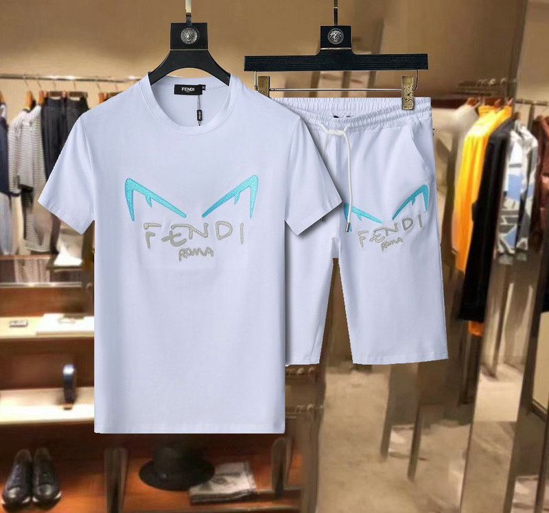 Wholesale Cheap Fendi Short Sleeve Tracksuits for Sale