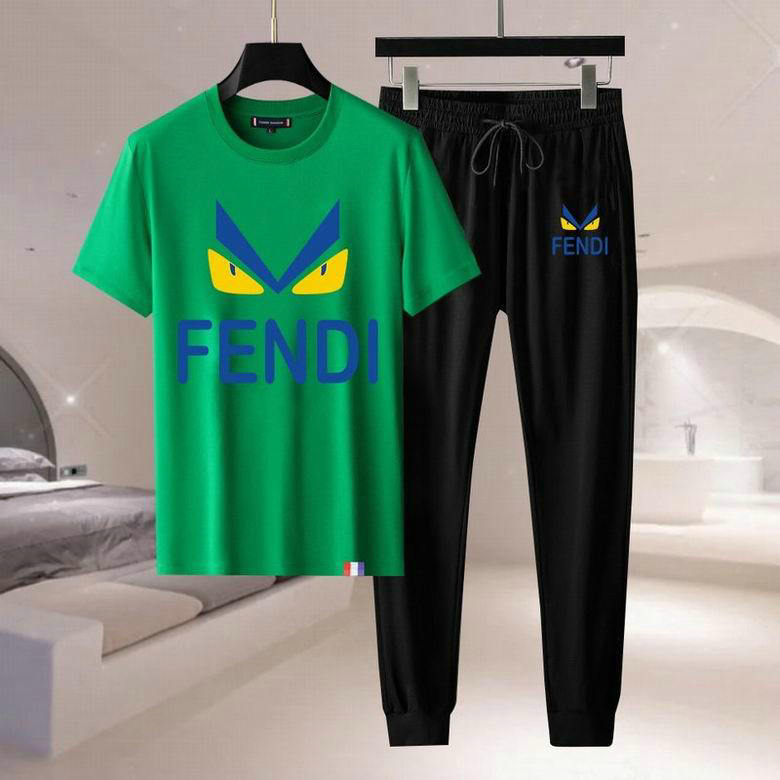 Wholesale Cheap F endi Short Sleeve mens Tracksuits for Sale