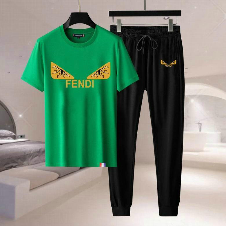 Wholesale Cheap F endi Short Sleeve mens Tracksuits for Sale