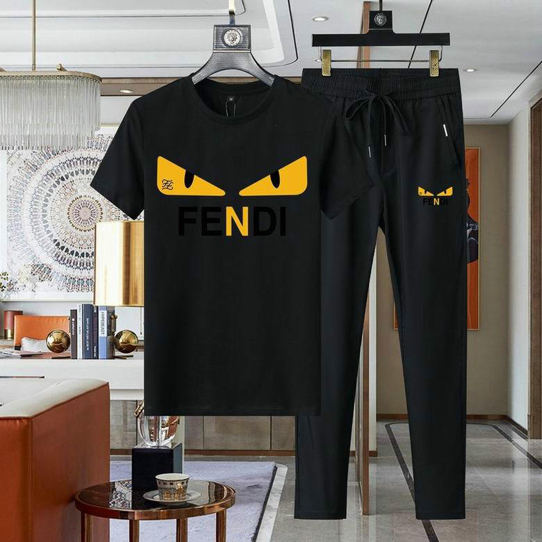 Wholesale Cheap F endi Short Sleeve mens Tracksuits for Sale