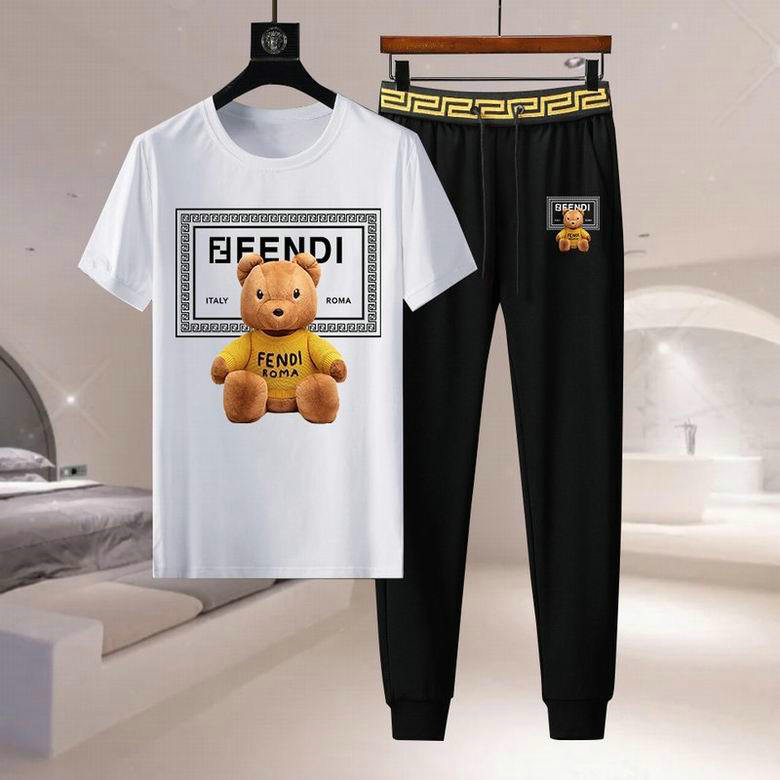 Wholesale Cheap F endi Short Sleeve mens Tracksuits for Sale
