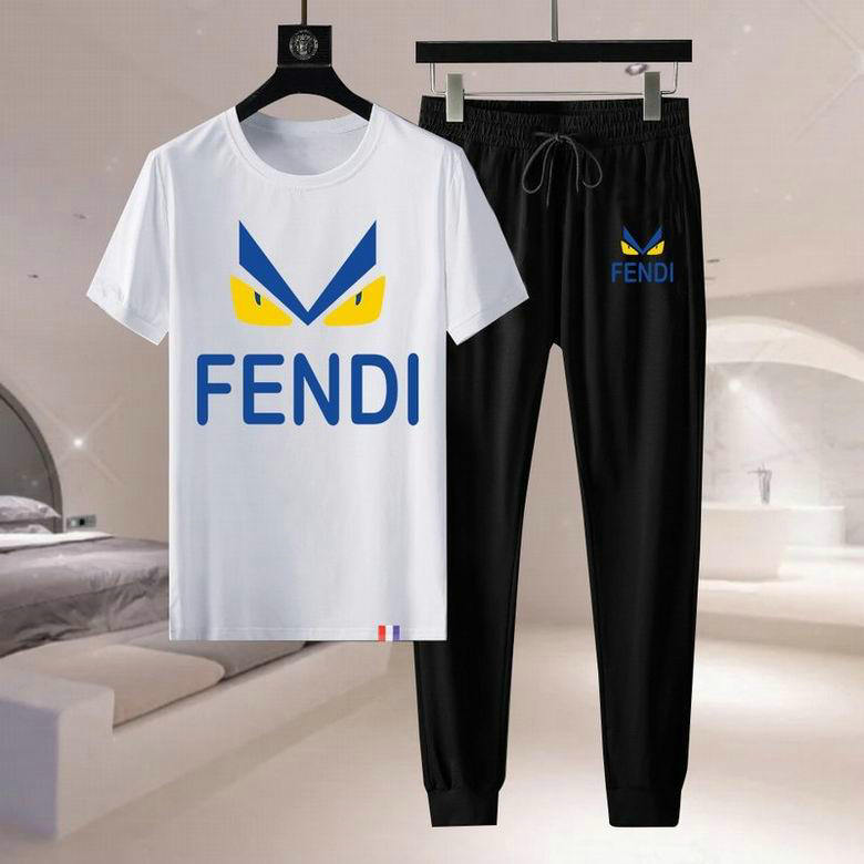 Wholesale Cheap F endi Short Sleeve mens Tracksuits for Sale