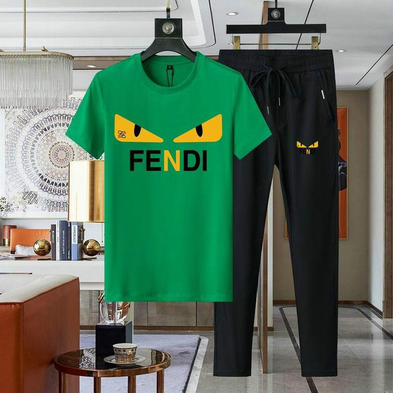 Wholesale Cheap F endi Short Sleeve mens Tracksuits for Sale