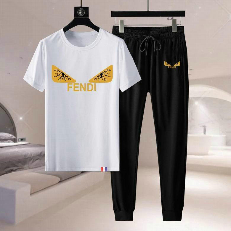 Wholesale Cheap F endi Short Sleeve mens Tracksuits for Sale