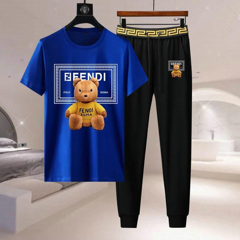 Wholesale Cheap F endi Short Sleeve mens Tracksuits for Sale
