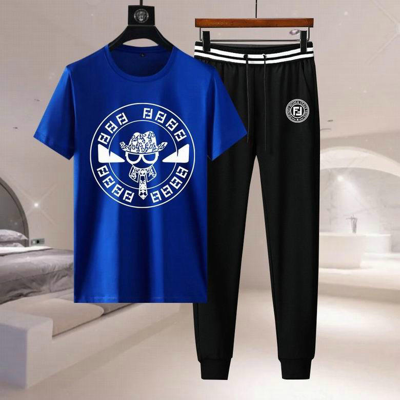 Wholesale Cheap F endi Short Sleeve mens Tracksuits for Sale