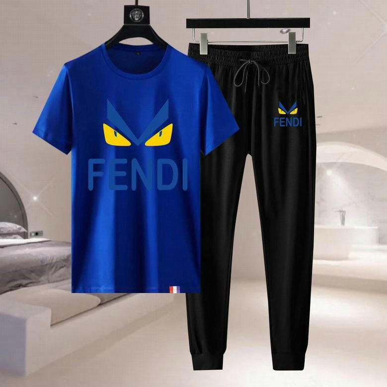 Wholesale Cheap F endi Short Sleeve mens Tracksuits for Sale