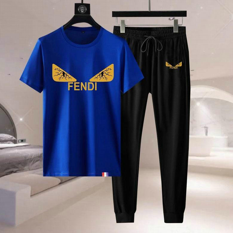 Wholesale Cheap F endi Short Sleeve mens Tracksuits for Sale