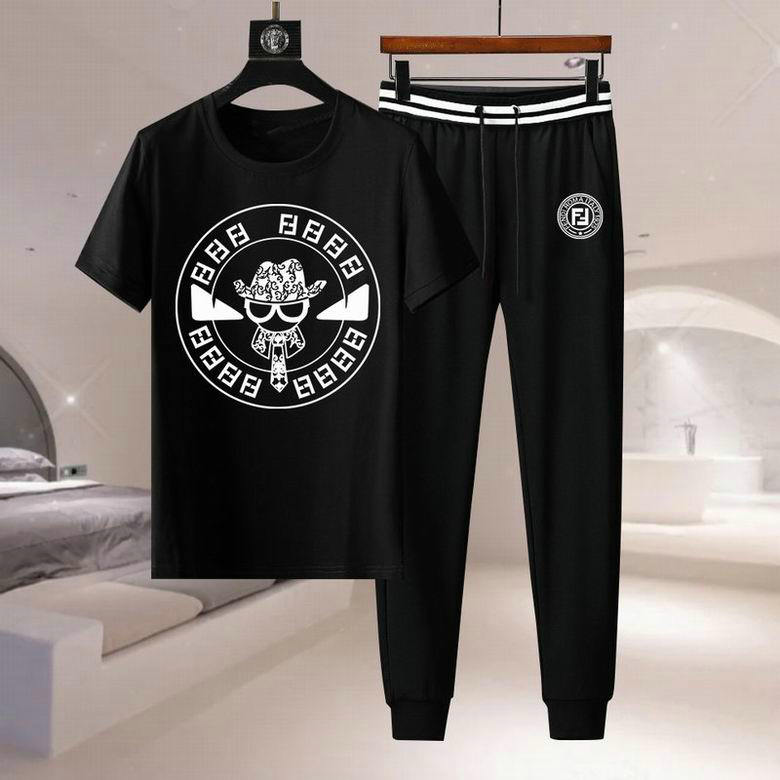 Wholesale Cheap F endi Short Sleeve mens Tracksuits for Sale