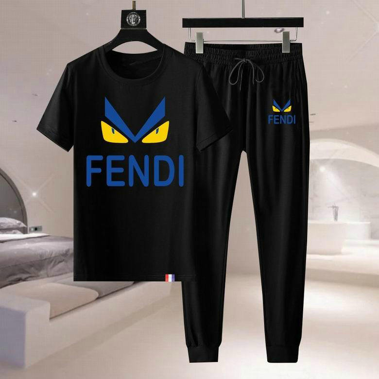 Wholesale Cheap F endi Short Sleeve mens Tracksuits for Sale
