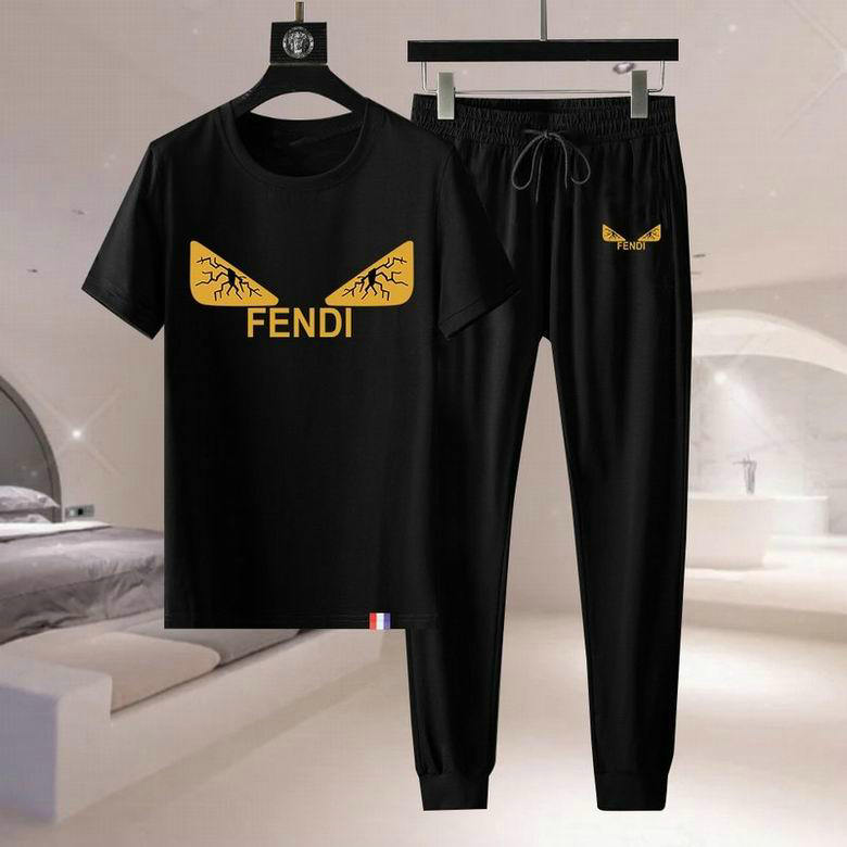 Wholesale Cheap F endi Short Sleeve mens Tracksuits for Sale