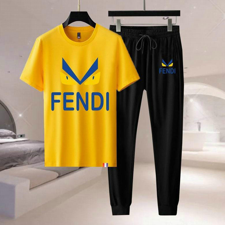 Wholesale Cheap F endi Short Sleeve mens Tracksuits for Sale