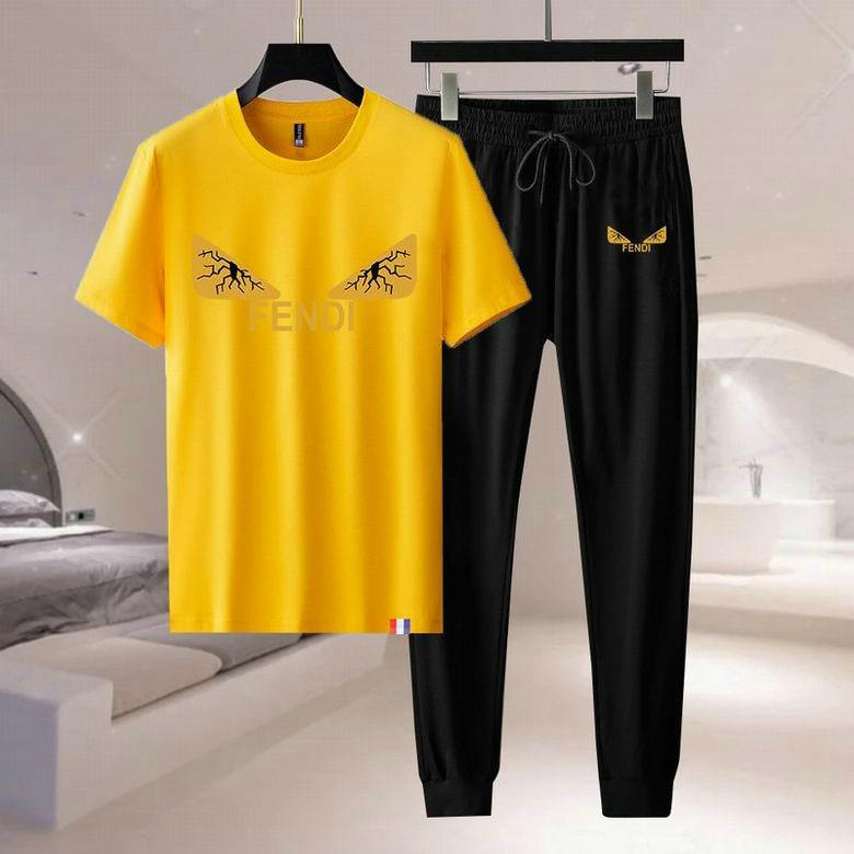 Wholesale Cheap F endi Short Sleeve mens Tracksuits for Sale