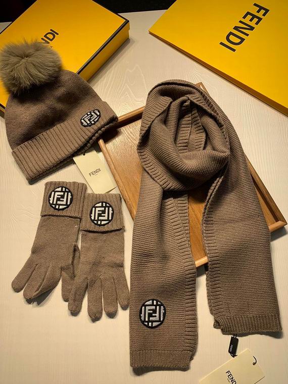Wholesale Cheap F endi Scarf Hats Gloves set