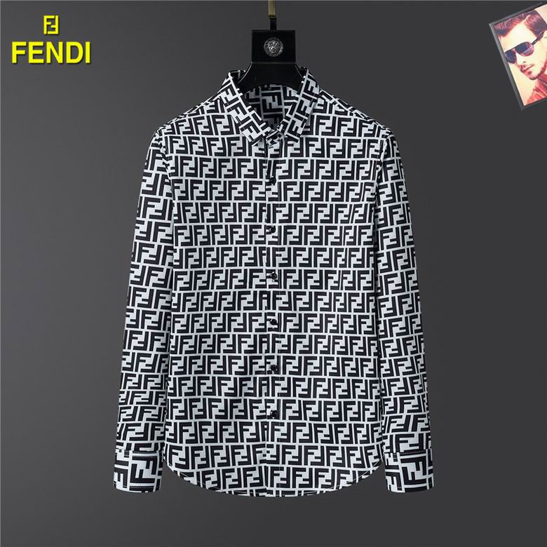 Wholesale Cheap F endi Long Sleeve men Shirts for Sale