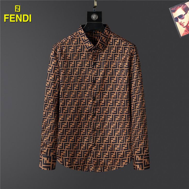 Wholesale Cheap F endi Long Sleeve men Shirts for Sale