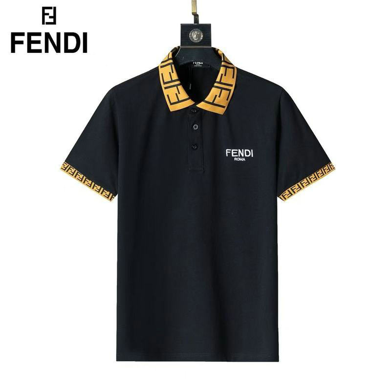 Wholesale High quality Fendi Short Sleeve Lapel Mens T Shirts for Sale