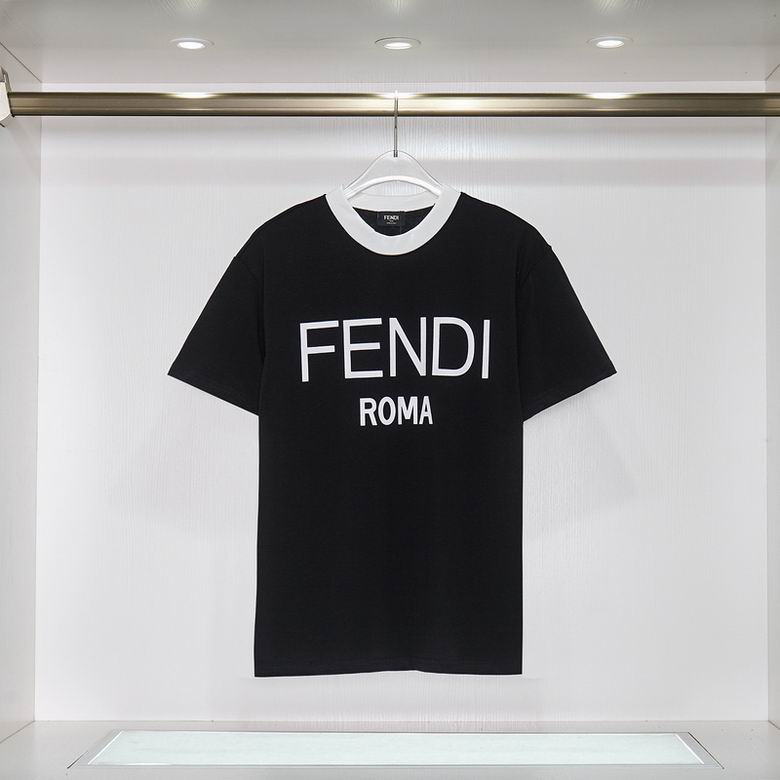 Wholesale Cheap F endi Short Round Collar T shirts for Sale