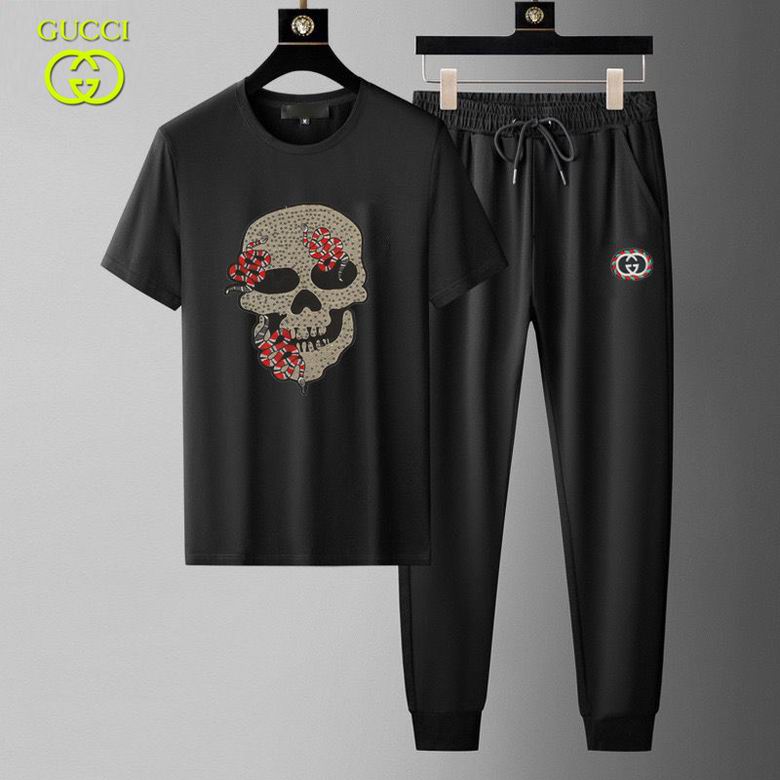 Wholesale Cheap G ucci men Short Sleeve Tracksuits for Sale