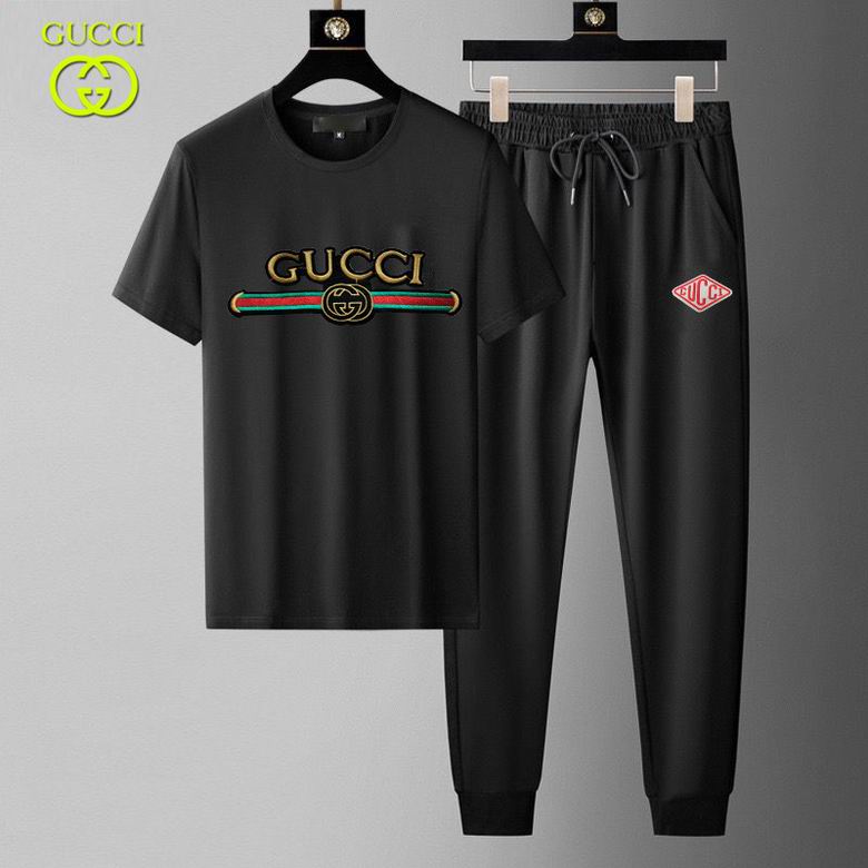 Wholesale Cheap G ucci men Short Sleeve Tracksuits for Sale