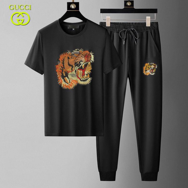 Wholesale Cheap G ucci men Short Sleeve Tracksuits for Sale