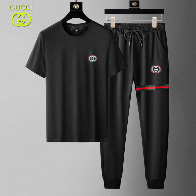 Wholesale Cheap G ucci men Short Sleeve Tracksuits for Sale