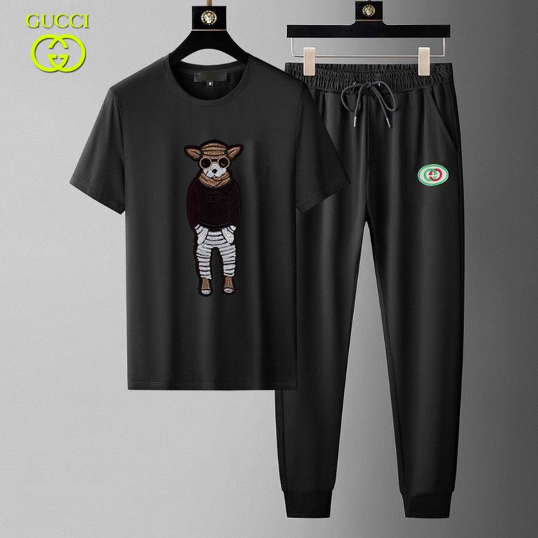 Wholesale Cheap G ucci men Short Sleeve Tracksuits for Sale