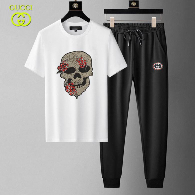 Wholesale Cheap G ucci men Short Sleeve Tracksuits for Sale