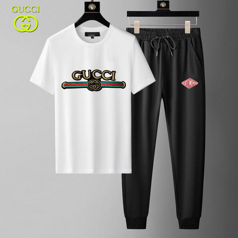 Wholesale Cheap G ucci men Short Sleeve Tracksuits for Sale