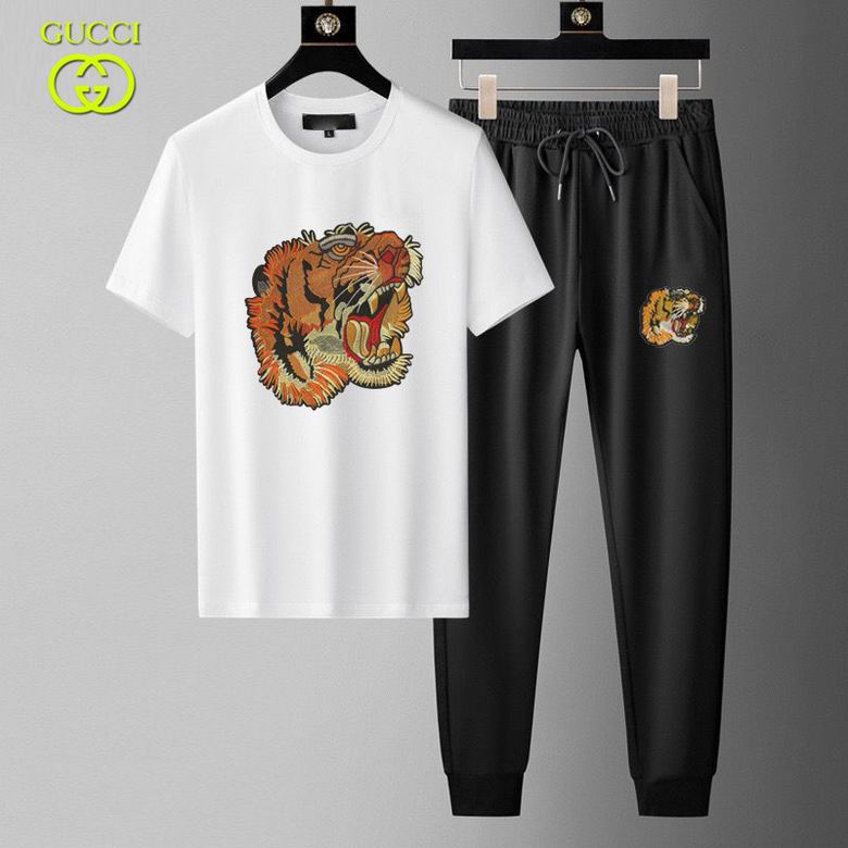 Wholesale Cheap G ucci men Short Sleeve Tracksuits for Sale