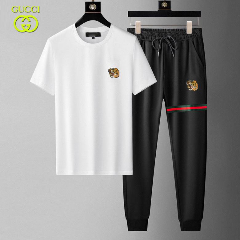 Wholesale Cheap G ucci men Short Sleeve Tracksuits for Sale
