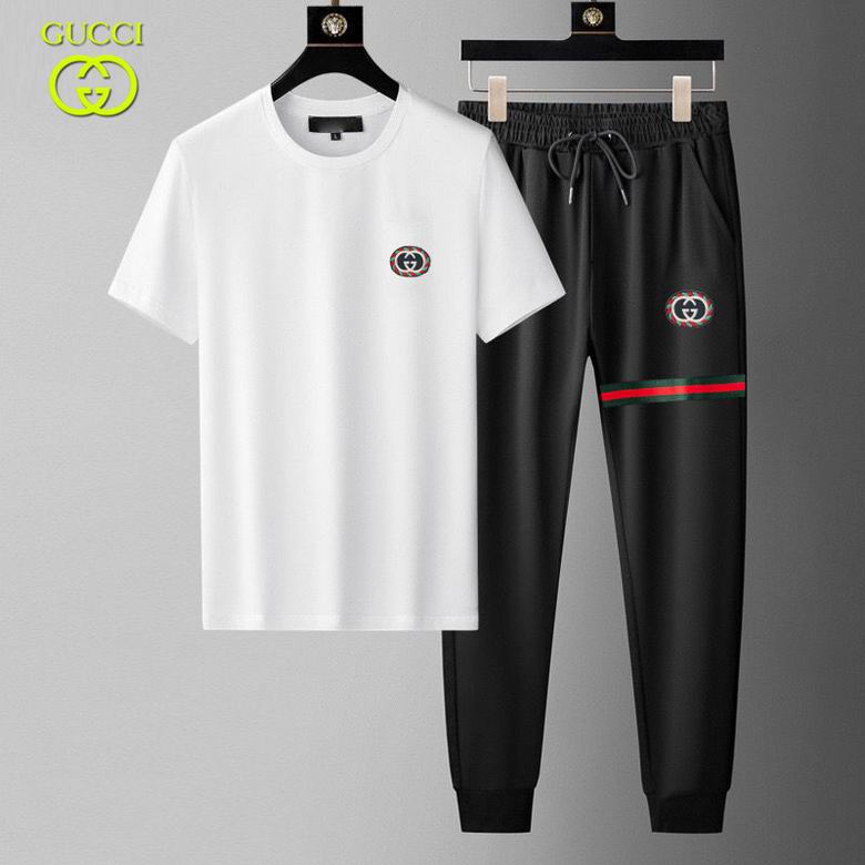 Wholesale Cheap G ucci men Short Sleeve Tracksuits for Sale
