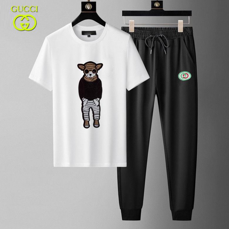 Wholesale Cheap G ucci men Short Sleeve Tracksuits for Sale