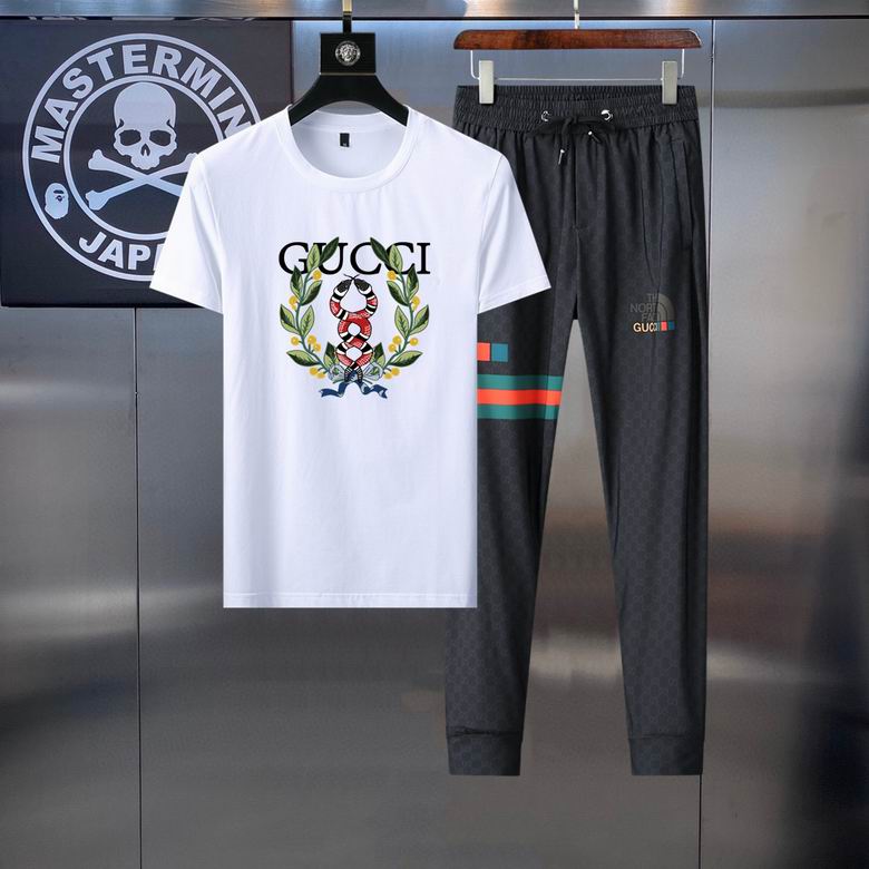 Wholesale Cheap G ucci Short Sleeve MEN Tracksuits for Sale
