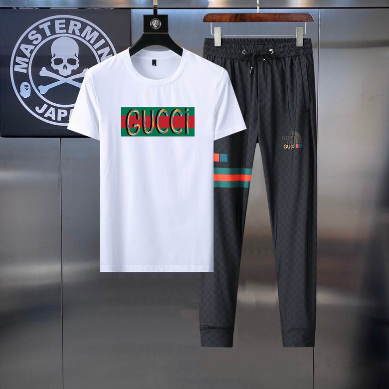 Wholesale Cheap G ucci Short Sleeve MEN Tracksuits for Sale
