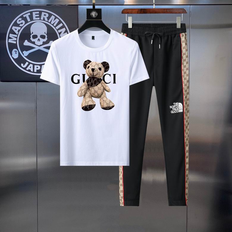 Wholesale Cheap G ucci Short Sleeve MEN Tracksuits for Sale