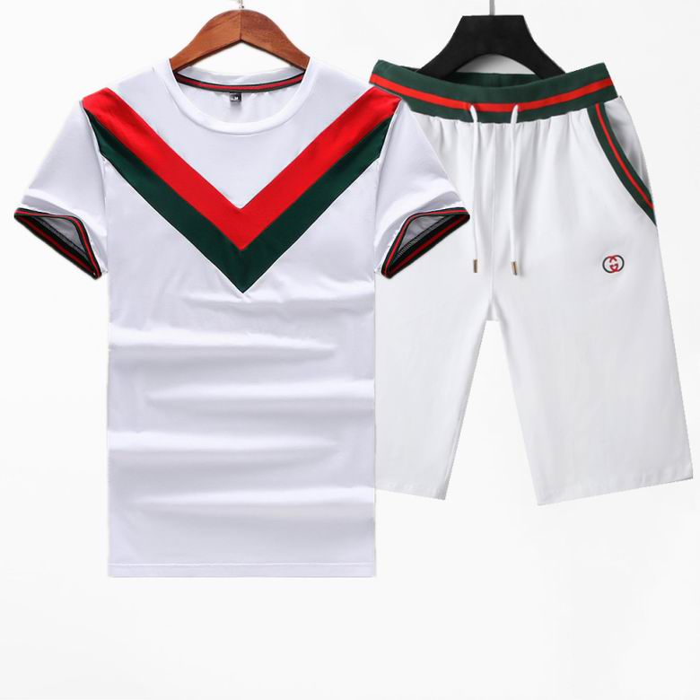 Wholesale Cheap G ucci Short Sleeve Tracksuits for Sale