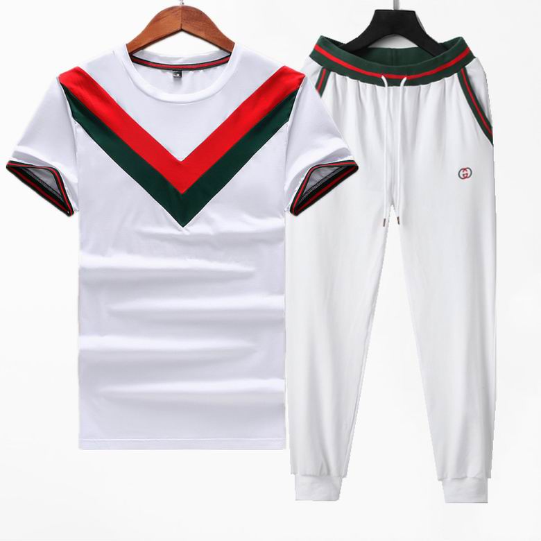 Wholesale Cheap G ucci Short Sleeve Tracksuits for Sale