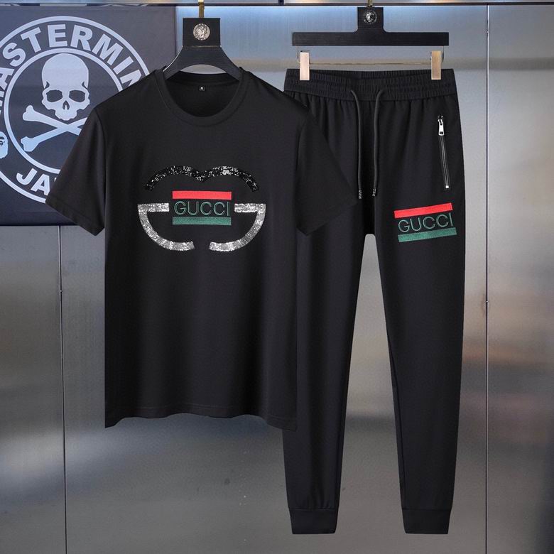 Wholesale Cheap G ucci Short Sleeve Tracksuits for Sale